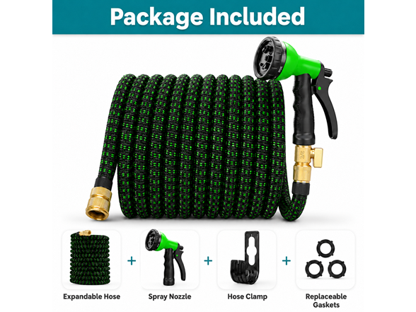 100ft Expandable Garden Hose w/ Nozzle