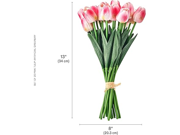 Mikasa Pink Faux Tulips Artificial Flowers