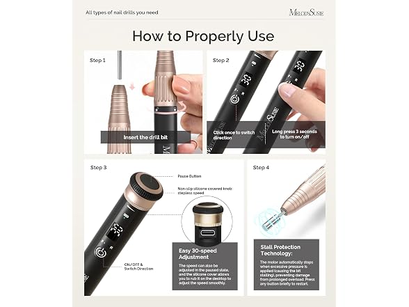 Pen-Shaped Cordless Nail Drill