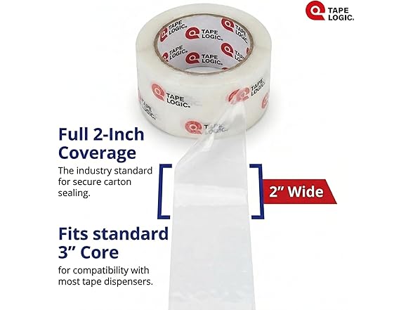 Tape Logic Packing Tape (1-Roll), 2" x 55yd