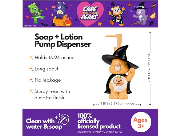Care Bears Cheer Bear Wicked Witch Halloween Soap Pump
