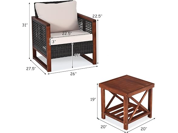 Wicker Chairs with Coffee Table - Gallery 8