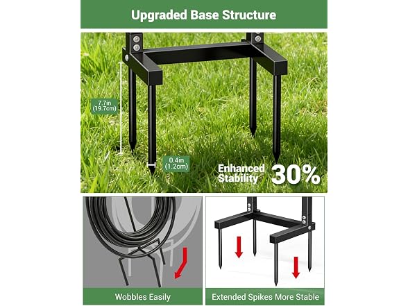 HZE Solar Garden Hose Holder Stand
