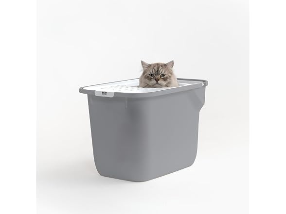 IRIS USA Large Top Entry Cat Litter Box with 