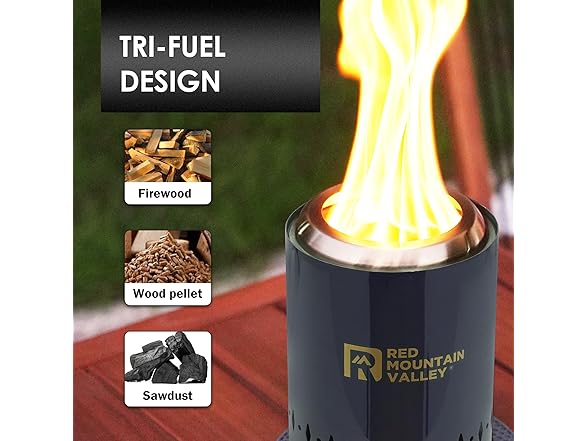 Red Mountain Valley Smokeless Tabletop Fire Pit, Blue