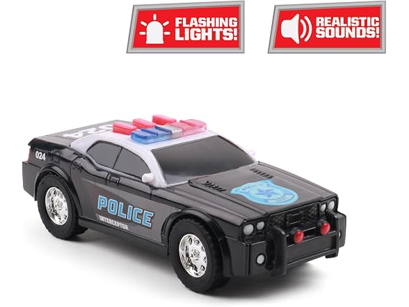 Mighty Fleet Toughest Minis 5" Police Cruiser Toy w/Lights & Sounds