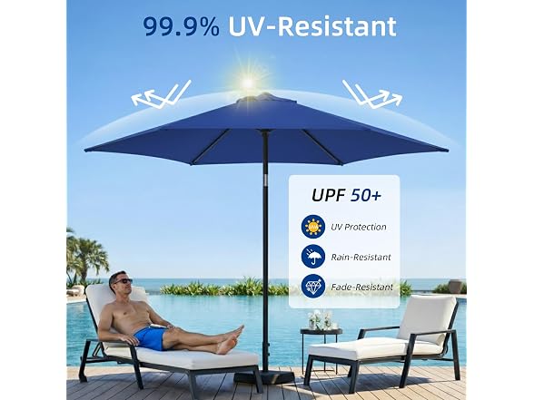 Zoolati 9Ft Patio Umbrella with Tilt and Crank - Gallery 5