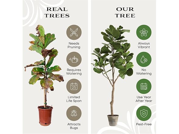 National Tree Company 79 Inch Artificial Fiddle Leaf Fig Tree in Clay Pot