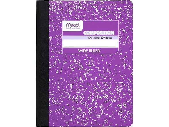 Mead Composition Notebook, Wide Ruled Paper
