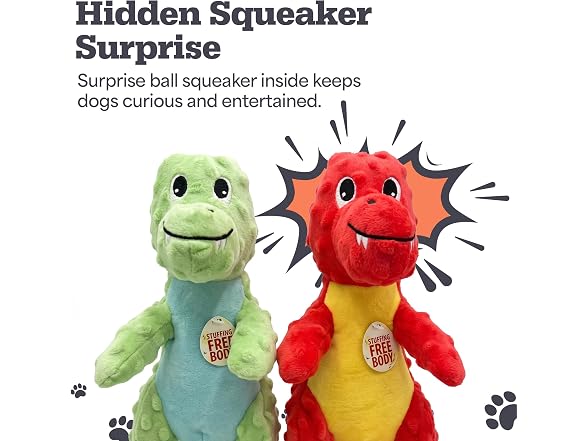 Bow Wow Pet 2 Pack Plush Dog Toy with Squeaker
