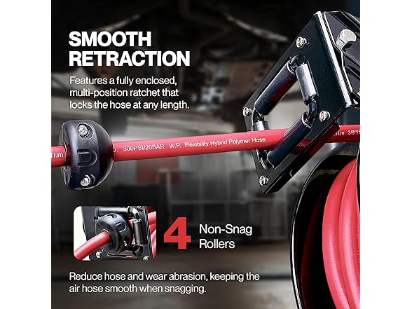 ReelWorks Air Hose Reel 3/8" Inch x 50ft 300 PSI