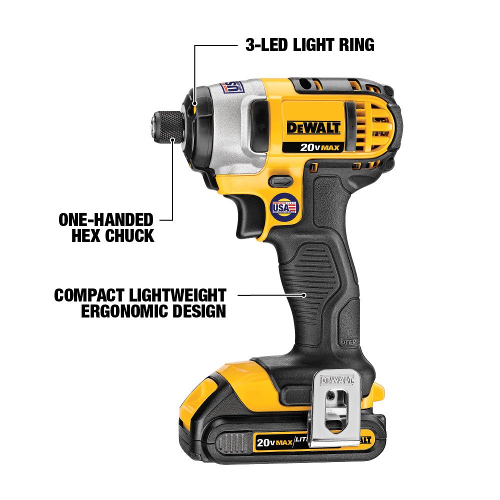 DeWALT DCF885C1 20V Max 1/4" Impact Driver Kit - Gallery 5