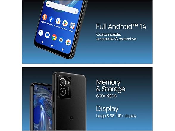 HMD Vibe | Unlocked Android 14 Smartphone | 6GB/128GB