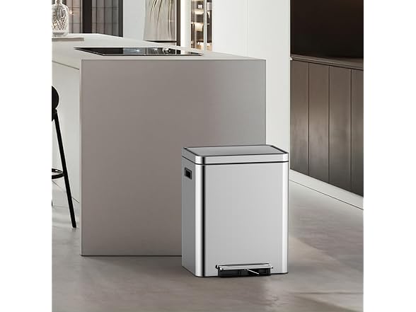 MOVECOM 2 x 4.8 Gal (2 x 18L) Dual Compartment Trash Can