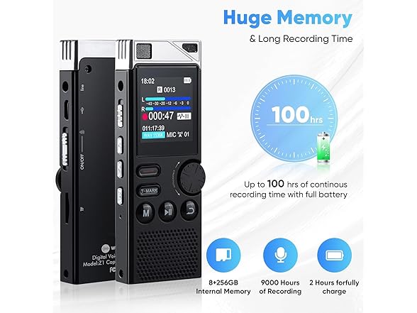 WUCOTC 264GB Digital Voice Recorder