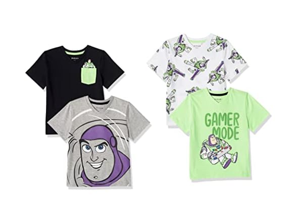 Amazon  Essentials Toy Story V-Neck Tees 4pk