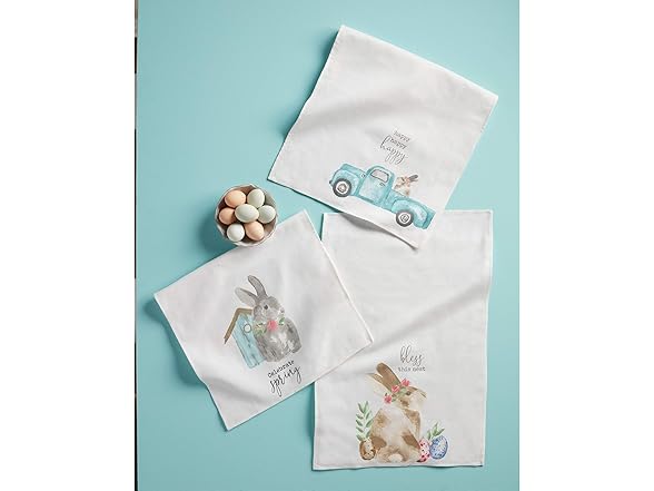 Mud Pie Bunny Easter Watercolor Towel