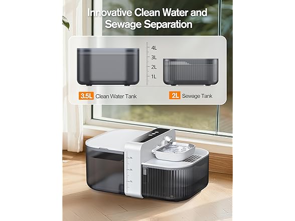 Wireless Cat Water Fountain with No Filters