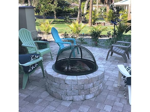 Sunnydaze 22‑Inch Round Fire Pit Spark Screen Lid