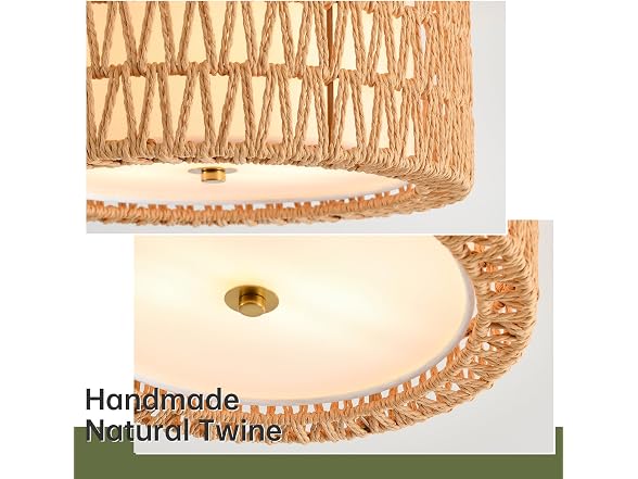 InterMaka Rattan Ceiling Light 12.6"