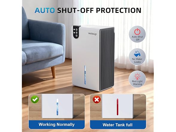 WoEleLigt 98 OZ Small Dehumidifier