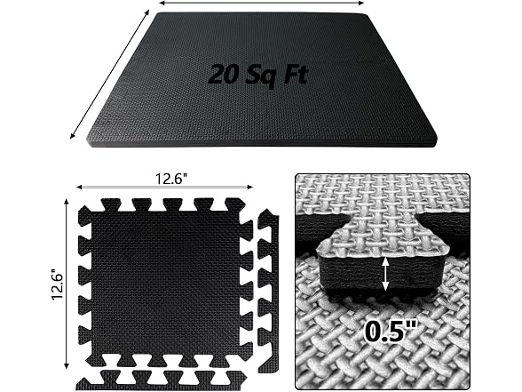 MAXTBEE 1/2 inch Thickened Interlocking Foam Floor Mats