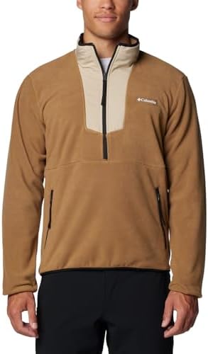 Columbia Men's Sequoia Grove Half Zip Fleece, Delta/Ancient Fossil/Black, Large
