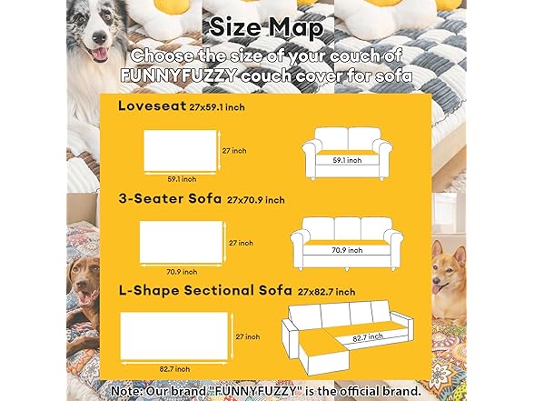 FUNNY FUZZY Pet Couch Covers