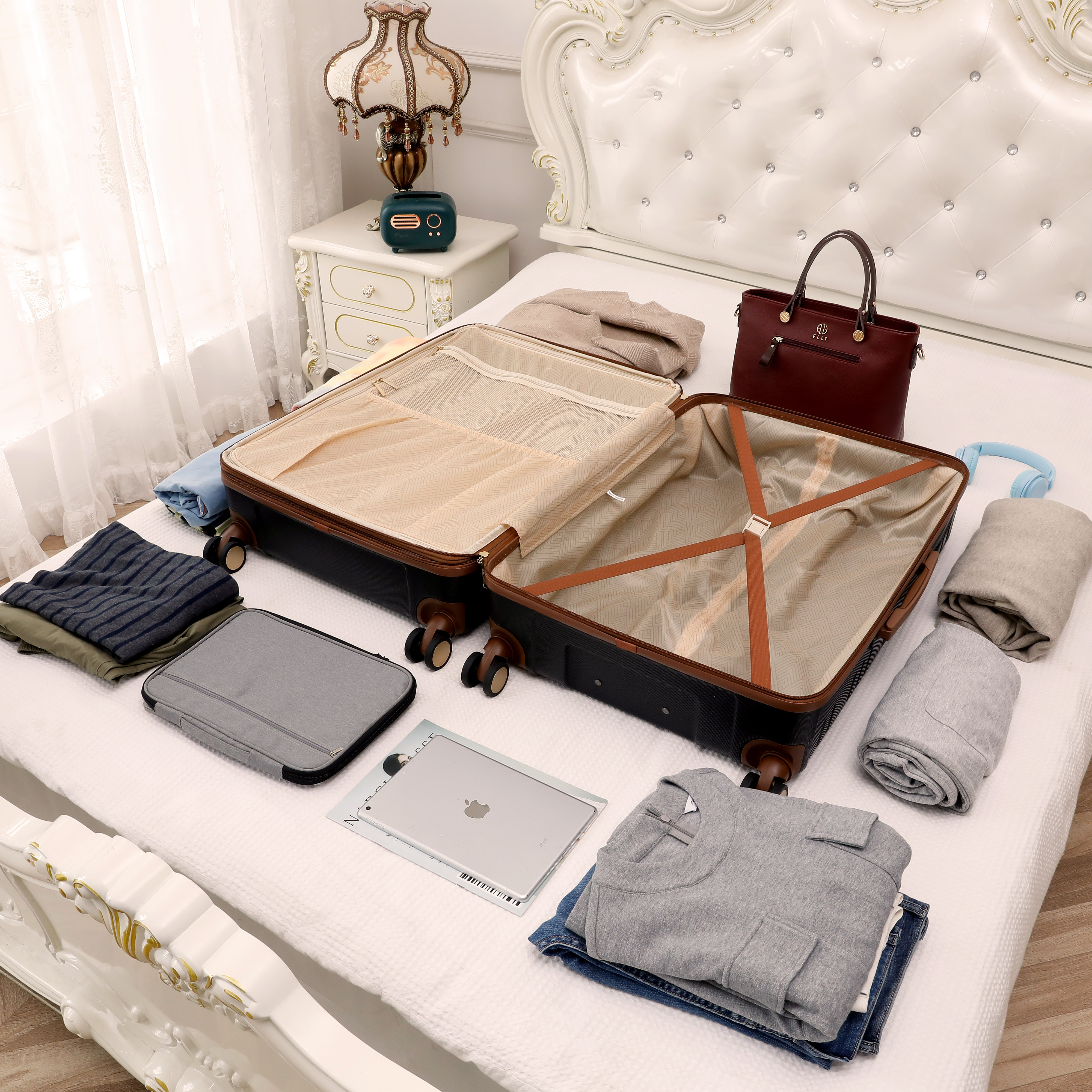 Brickell 3Pc Retro Spinner Luggage Set - Gallery 16