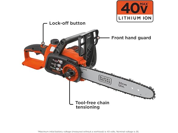 BLACK+DECKER 40V MAX Electric Chainsaw Cordless