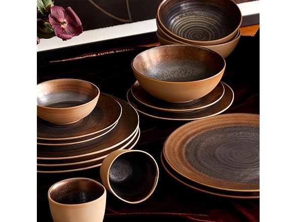 LEMIEUX ET CIE Akita 4-Piece Bowl Set Stoneware Copper