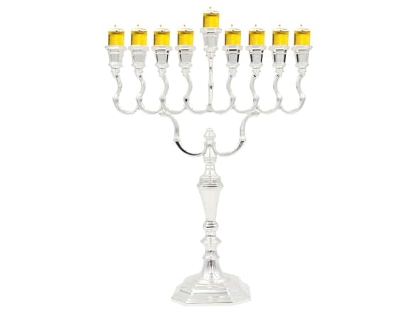 Majestic Silver-Plated Hanukkah Menorah
