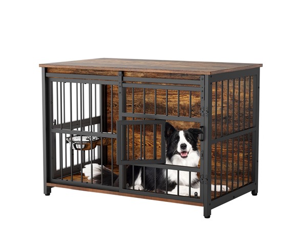 Dog Crate Furniture Sliding Barn Door