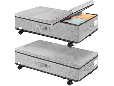 $29.99, Was $52.99, 43% Off! Supowin Under Bed Storage with Wheels dealfomo