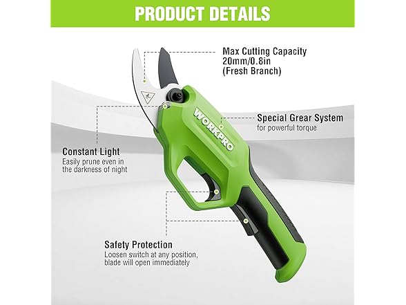 WORKPRO 7.2V Electric Pruning Shears