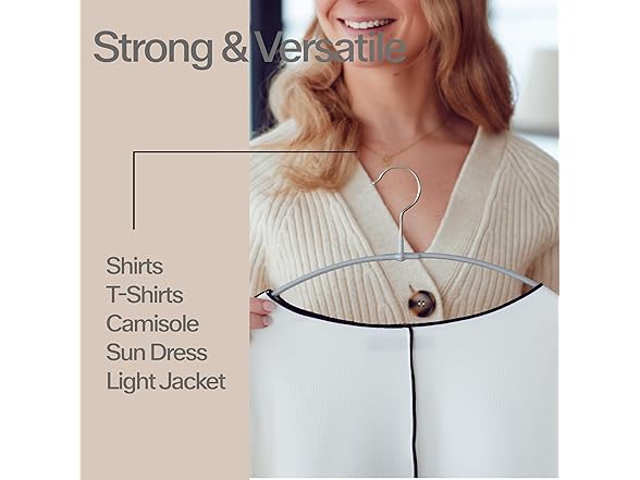Non-Slip Space-Saving Clothes Hanger Set of 20, Latte