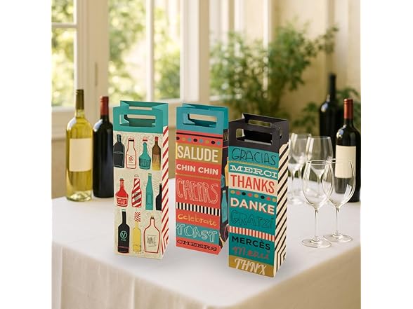 Cakewalk Gracias Wine Gift Bags for Single Bottles