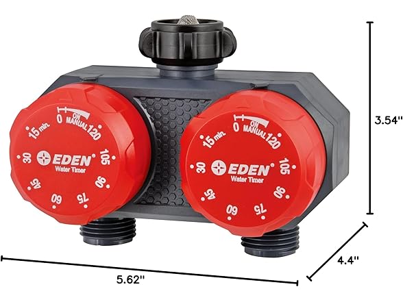 Eden 25124 2-Zone Mechanical Watering Timer