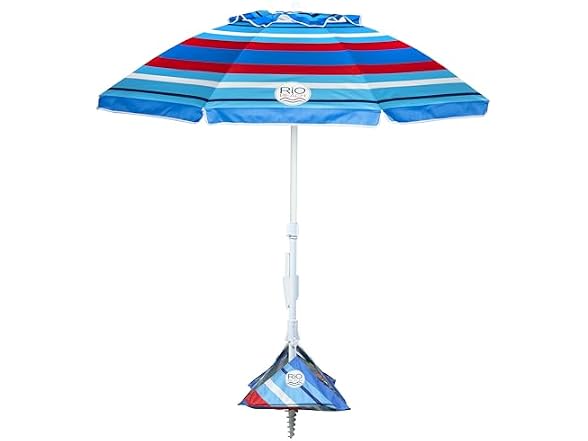 Rio Brands 6.5' Tilt Portable Beach Umbrella