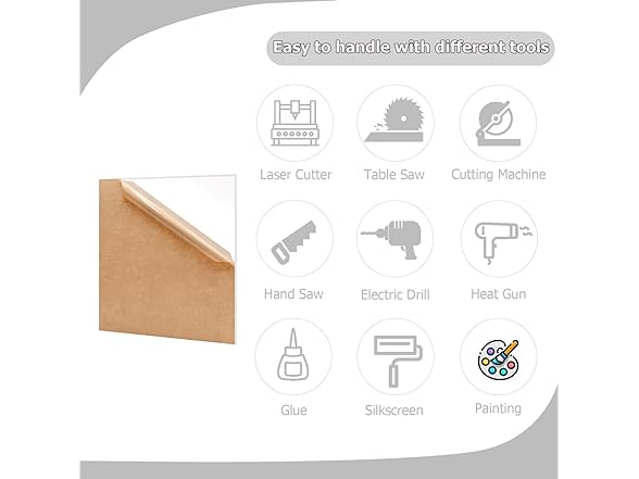 12x12 Clear Acrylic Sheet 3mm 2Pk