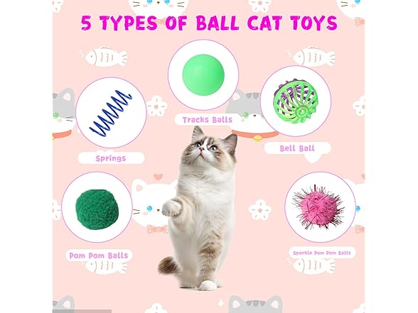 40pcs Flashine cat ball toys