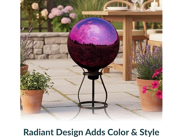 Sunnydaze 10-Inch Glass Gazing Ball, 2 Pack