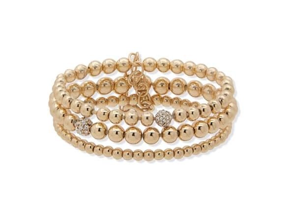 Anne Klein Gold Multi Row Stretch Bracelet