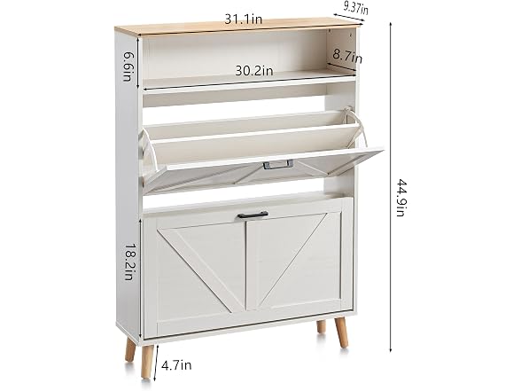 Alaxgumrol Shoe Cabinet 2 Flip Drawers