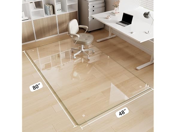 FlyEcho Glass Chair Mat 48" x 80"