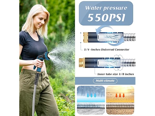 Advinski B0CV3TPTD3 Garden Hose 100FT