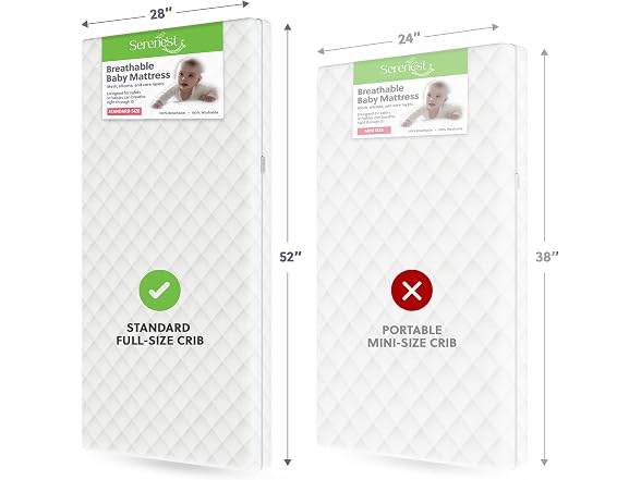 Serenest Breathable Baby Crib Mattress