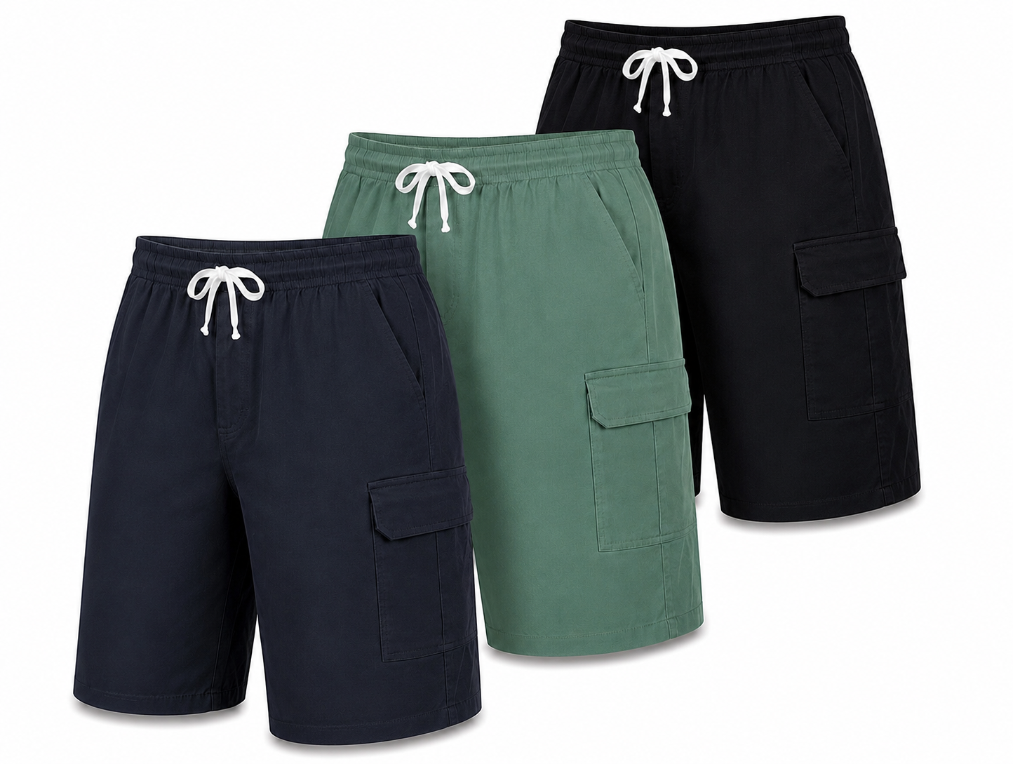 (3-Pack) Men's Cotton Cargo Shorts - Gallery 19