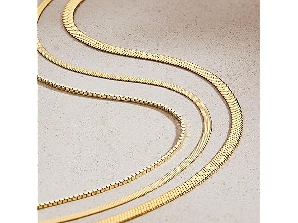 Ana Luisa Herringbone Chain 14K Gold Plated