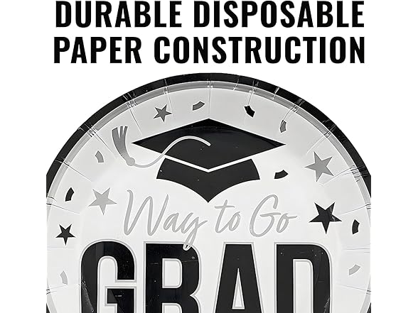 Fun Express Grad Plates 25ct White